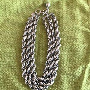 ANNE KLEIN Silver chunky necklace